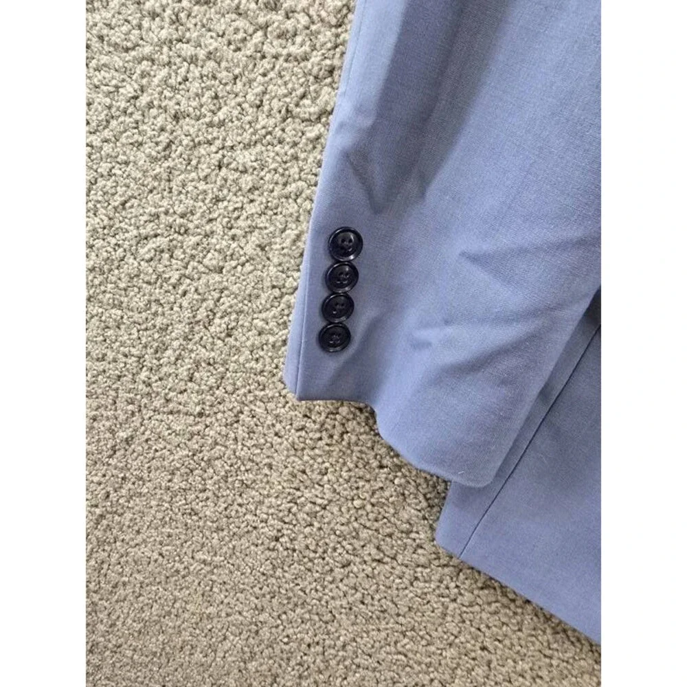 Bar III Slim-Fit Wool Blend Suit Jacket Men's 38L Light Blue Pockets Long Sleeve